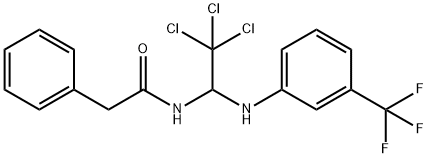 2-phenyl-N-{2,2,2-trichloro-1-[3-(trifluoromethyl)anilino]ethyl}acetamide Struktur