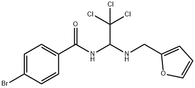 4-bromo-N-{2,2,2-trichloro-1-[(2-furylmethyl)amino]ethyl}benzamide Struktur