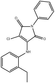 3-chloro-4-(2-ethylanilino)-1-phenyl-1H-pyrrole-2,5-dione Struktur