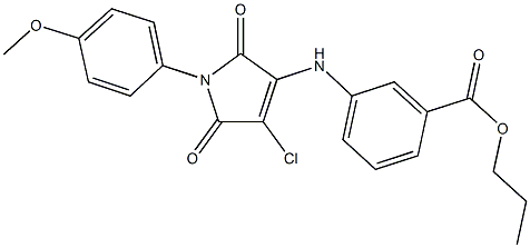 propyl 3-{[4-chloro-1-(4-methoxyphenyl)-2,5-dioxo-2,5-dihydro-1H-pyrrol-3-yl]amino}benzoate Struktur