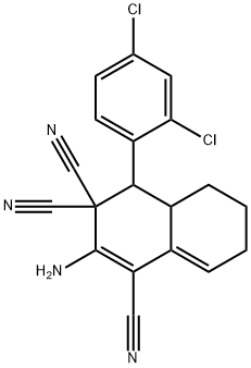 2-amino-4-(2,4-dichlorophenyl)-4a,5,6,7-tetrahydro-1,3,3(4H)-naphthalenetricarbonitrile Struktur