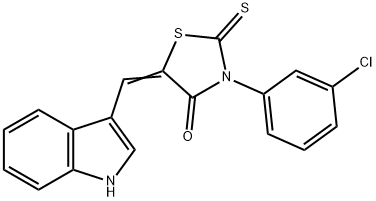 3-(3-chlorophenyl)-5-(1H-indol-3-ylmethylene)-2-thioxo-1,3-thiazolidin-4-one Struktur