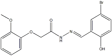 N'-(5-bromo-2-hydroxybenzylidene)-2-(2-methoxyphenoxy)acetohydrazide Struktur