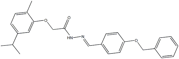 N'-[4-(benzyloxy)benzylidene]-2-(5-isopropyl-2-methylphenoxy)acetohydrazide Struktur