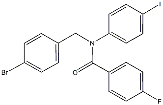 N-[(4-bromophenyl)methyl]-4-fluoro-N-(4-iodophenyl)benzamide Struktur