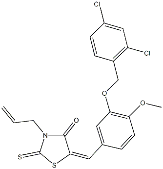 3-allyl-5-{3-[(2,4-dichlorobenzyl)oxy]-4-methoxybenzylidene}-2-thioxo-1,3-thiazolidin-4-one Struktur