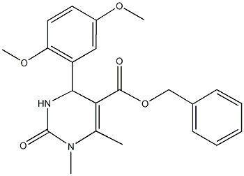 benzyl 4-(2,5-dimethoxyphenyl)-1,6-dimethyl-2-oxo-1,2,3,4-tetrahydro-5-pyrimidinecarboxylate Struktur