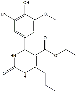 ethyl 4-(3-bromo-4-hydroxy-5-methoxyphenyl)-2-oxo-6-propyl-1,2,3,4-tetrahydropyrimidine-5-carboxylate Struktur