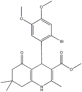 methyl 4-(2-bromo-4,5-dimethoxyphenyl)-2,7,7-trimethyl-5-oxo-1,4,5,6,7,8-hexahydroquinoline-3-carboxylate Struktur