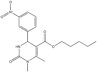 pentyl 4-{3-nitrophenyl}-1,6-dimethyl-2-oxo-1,2,3,4-tetrahydropyrimidine-5-carboxylate Struktur