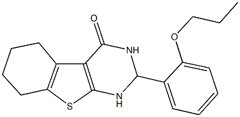 2-(2-propoxyphenyl)-2,3,5,6,7,8-hexahydro[1]benzothieno[2,3-d]pyrimidin-4(1H)-one Struktur