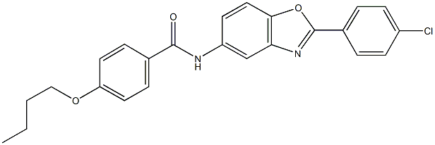 4-butoxy-N-[2-(4-chlorophenyl)-1,3-benzoxazol-5-yl]benzamide Struktur