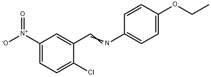 N-(2-chloro-5-nitrobenzylidene)-4-ethoxyaniline Struktur