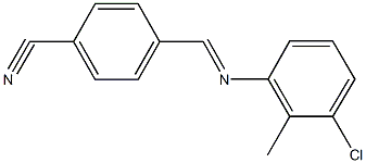 4-{[(3-chloro-2-methylphenyl)imino]methyl}benzonitrile Struktur