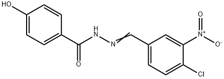 N'-{4-chloro-3-nitrobenzylidene}-4-hydroxybenzohydrazide Struktur