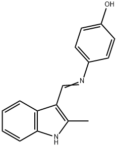 4-{[(2-methyl-1H-indol-3-yl)methylene]amino}phenol Struktur