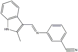 3-{[(2-methyl-1H-indol-3-yl)methylene]amino}benzonitrile Struktur