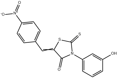 5-{4-nitrobenzylidene}-3-(3-hydroxyphenyl)-2-thioxo-1,3-thiazolidin-4-one Struktur