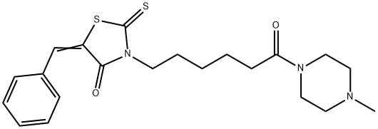 5-benzylidene-3-[6-(4-methyl-1-piperazinyl)-6-oxohexyl]-2-thioxo-1,3-thiazolidin-4-one Struktur