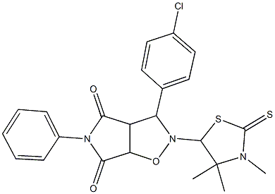 3-(4-chlorophenyl)-5-phenyl-2-(3,4,4-trimethyl-2-thioxo-1,3-thiazolidin-5-yl)dihydro-2H-pyrrolo[3,4-d]isoxazole-4,6(3H,5H)-dione Struktur