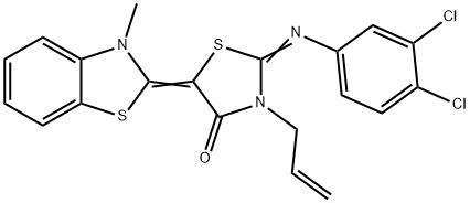 3-allyl-2-[(3,4-dichlorophenyl)imino]-5-(3-methyl-1,3-benzothiazol-2(3H)-ylidene)-1,3-thiazolidin-4-one Struktur