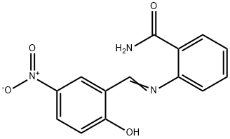 2-({2-hydroxy-5-nitrobenzylidene}amino)benzamide Struktur