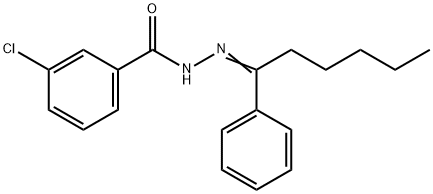 3-chloro-N'-(1-phenylhexylidene)benzohydrazide Structure