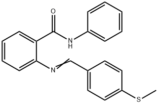 2-{[4-(methylsulfanyl)benzylidene]amino}-N-phenylbenzamide Struktur