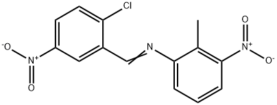 N-(2-chloro-5-nitrobenzylidene)-2-methyl-3-nitroaniline Struktur