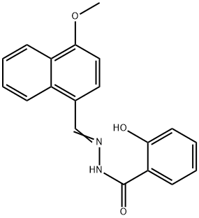 2-hydroxy-N'-[(4-methoxy-1-naphthyl)methylene]benzohydrazide Struktur