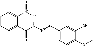 N'-(3-hydroxy-4-methoxybenzylidene)-2-nitrobenzohydrazide Struktur