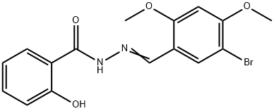 N'-(5-bromo-2,4-dimethoxybenzylidene)-2-hydroxybenzohydrazide Struktur