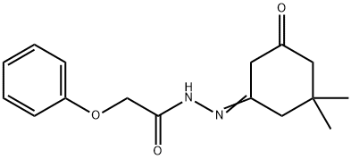 N'-(3,3-dimethyl-5-oxocyclohexylidene)-2-phenoxyacetohydrazide Struktur