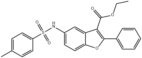 ethyl 5-{[(4-methylphenyl)sulfonyl]amino}-2-phenyl-1-benzofuran-3-carboxylate Struktur