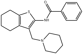 N-[3-(1-piperidinylmethyl)-4,5,6,7-tetrahydro-1-benzothien-2-yl]benzamide Struktur