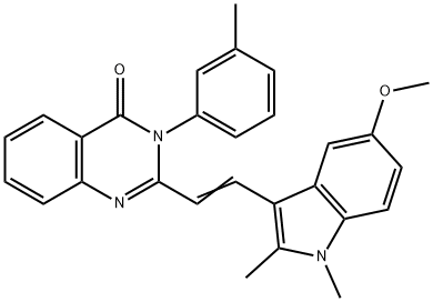 2-[2-(5-methoxy-1,2-dimethyl-1H-indol-3-yl)vinyl]-3-(3-methylphenyl)-4(3H)-quinazolinone Struktur