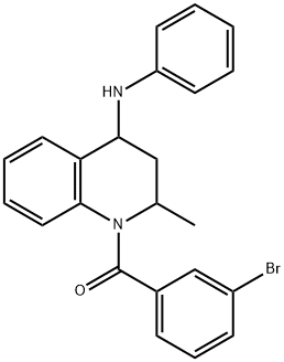 N-[1-(3-bromobenzoyl)-2-methyl-1,2,3,4-tetrahydro-4-quinolinyl]-N-phenylamine Struktur