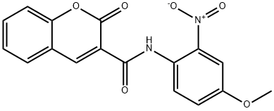 N-[2-nitro-4-(methyloxy)phenyl]-2-oxo-2H-chromene-3-carboxamide Struktur