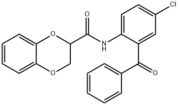 N-(2-benzoyl-4-chlorophenyl)-2,3-dihydro-1,4-benzodioxine-2-carboxamide Struktur