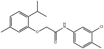 N-(3-chloro-4-methylphenyl)-2-(2-isopropyl-5-methylphenoxy)acetamide Struktur