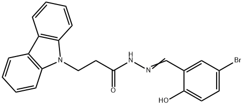 N'-(5-bromo-2-hydroxybenzylidene)-3-(9H-carbazol-9-yl)propanohydrazide Struktur