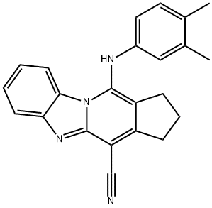 11-(3,4-dimethylanilino)-2,3-dihydro-1H-cyclopenta[4,5]pyrido[1,2-a]benzimidazole-4-carbonitrile Struktur