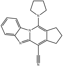 11-(1-pyrrolidinyl)-2,3-dihydro-1H-cyclopenta[4,5]pyrido[1,2-a]benzimidazole-4-carbonitrile Struktur