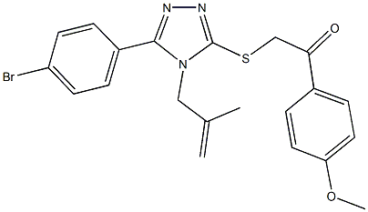 2-{[5-(4-bromophenyl)-4-(2-methyl-2-propenyl)-4H-1,2,4-triazol-3-yl]sulfanyl}-1-(4-methoxyphenyl)ethanone Struktur