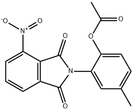 2-{4-nitro-1,3-dioxo-1,3-dihydro-2H-isoindol-2-yl}-4-methylphenyl acetate Struktur