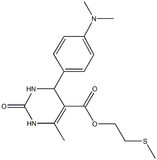 2-(methylsulfanyl)ethyl 4-[4-(dimethylamino)phenyl]-6-methyl-2-oxo-1,2,3,4-tetrahydro-5-pyrimidinecarboxylate Struktur