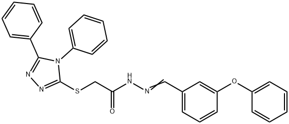 2-[(4,5-diphenyl-4H-1,2,4-triazol-3-yl)sulfanyl]-N'-(3-phenoxybenzylidene)acetohydrazide Struktur