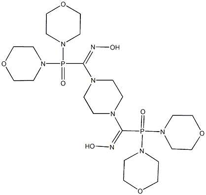 4-[[{4-[[di(4-morpholinyl)phosphoryl](hydroxyimino)methyl]-1-piperazinyl}(hydroxyimino)methyl](4-morpholinyl)phosphoryl]morpholine Struktur