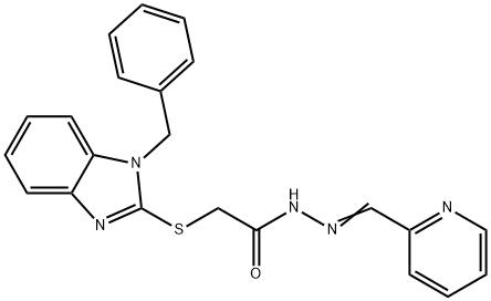 2-[(1-benzyl-1H-benzimidazol-2-yl)sulfanyl]-N'-(2-pyridinylmethylene)acetohydrazide Struktur