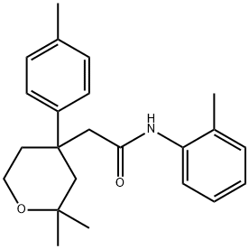 2-[2,2-dimethyl-4-(4-methylphenyl)tetrahydro-2H-pyran-4-yl]-N-(2-methylphenyl)acetamide Struktur